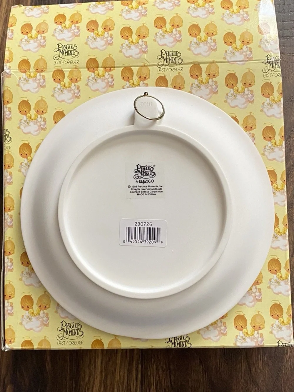 Precious Moments White Ceramic Wall Plaque with Metal Hanger